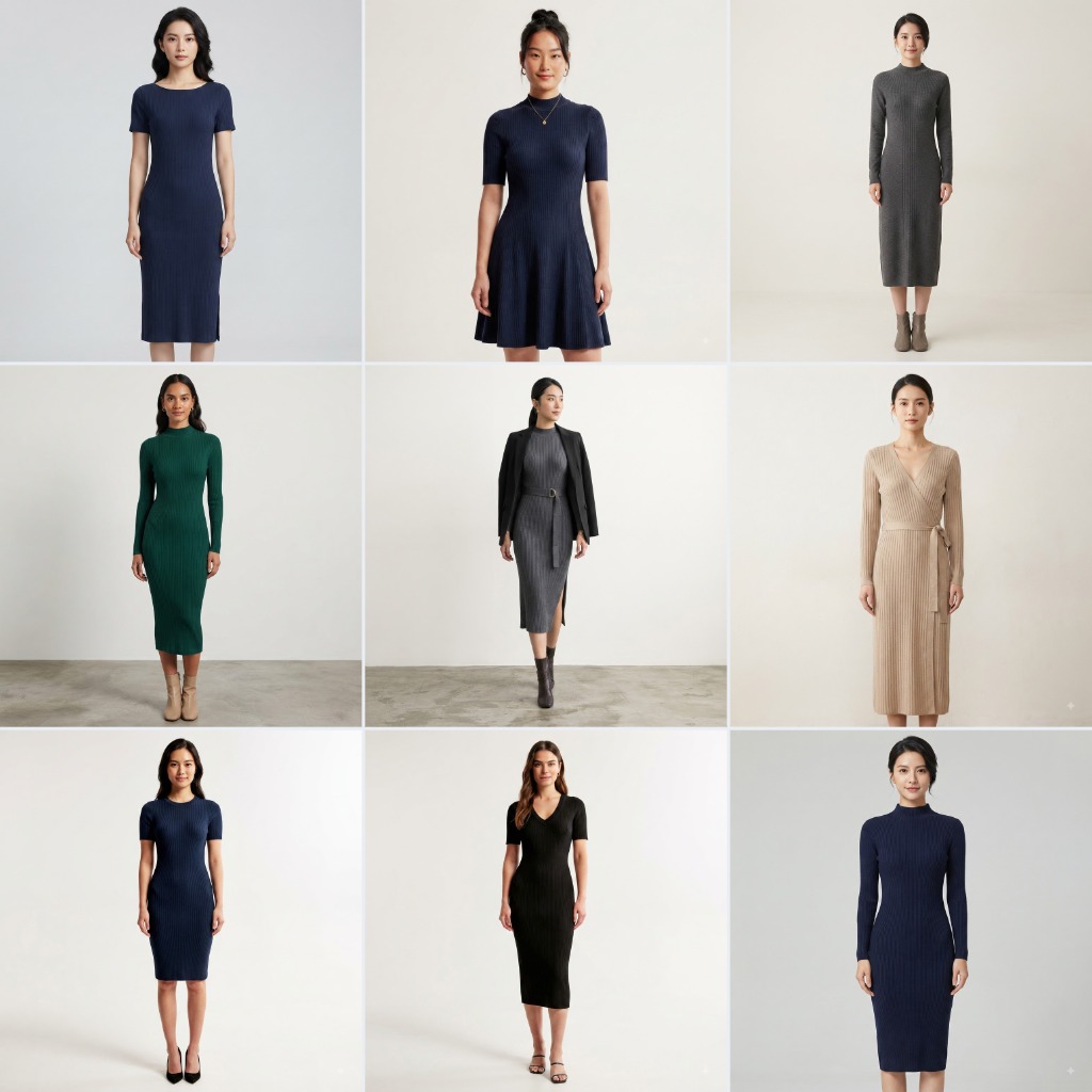羅紋針織洋裝-Rib Knit Dress