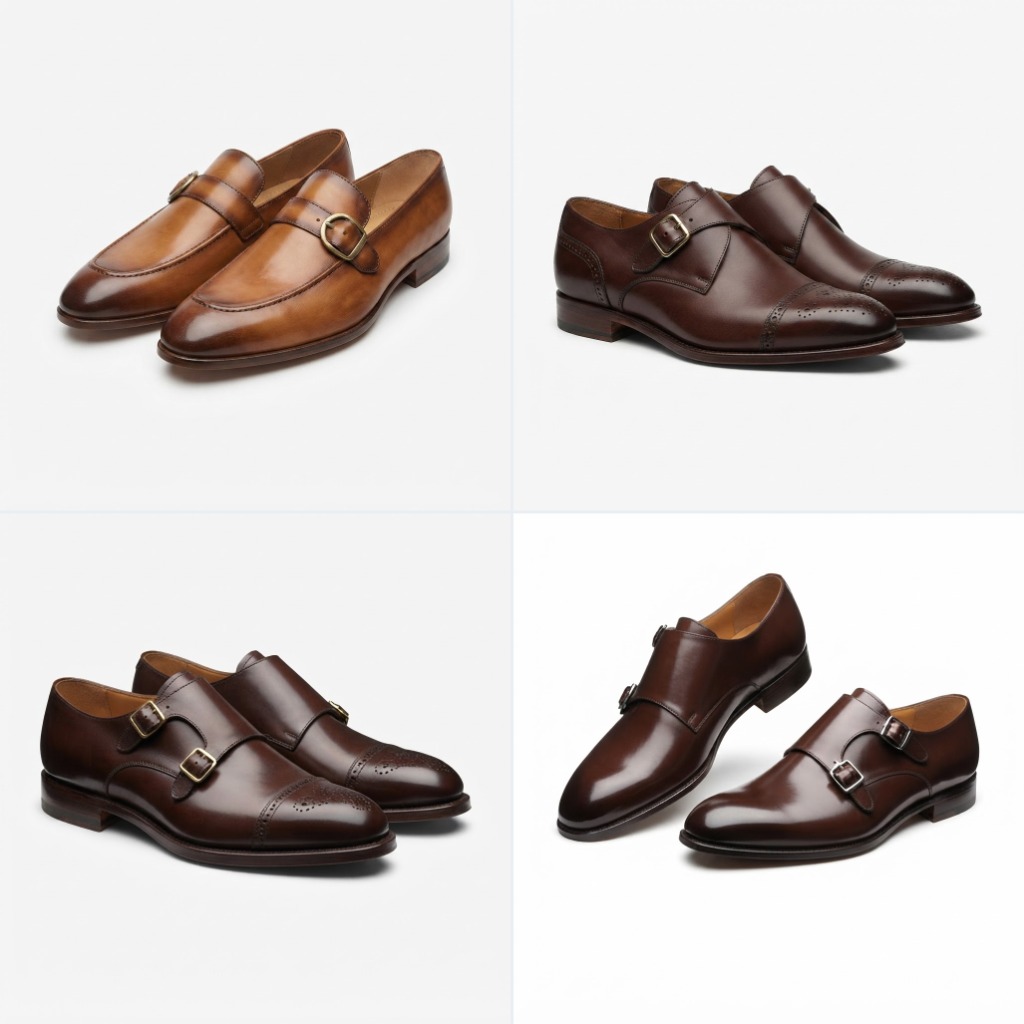 擦皮孟克鞋-monk strap shoes