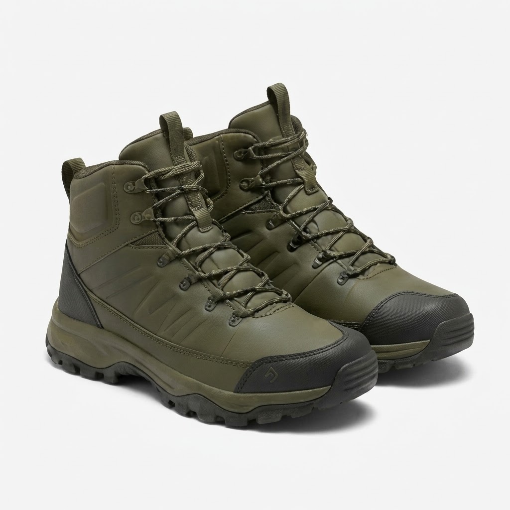 軍綠戶外高筒鞋-olive green