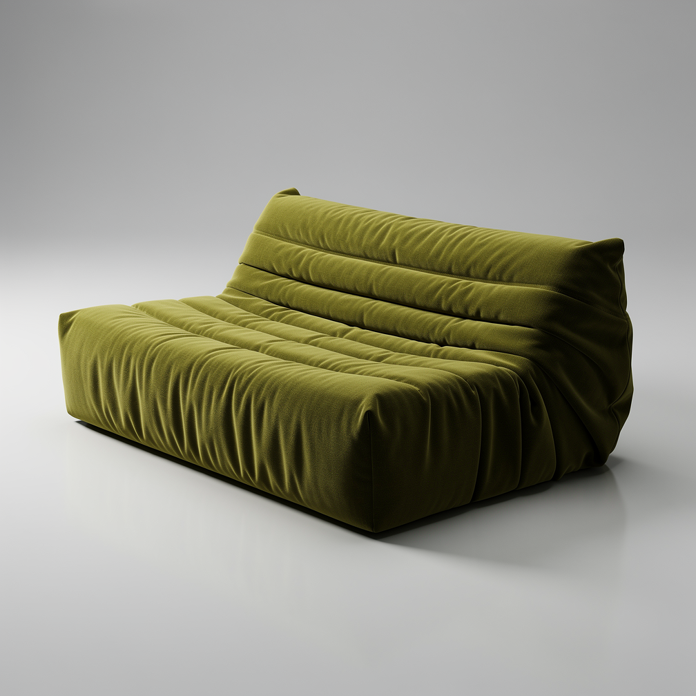 褶皺流體落地沙發（Fluid Folded Togo-Style Sofa）