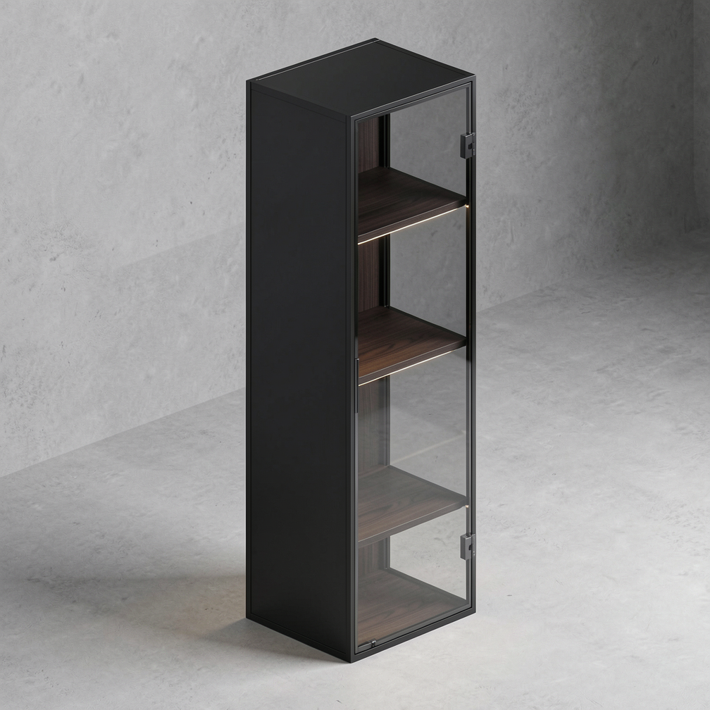 金屬極細邊框玻璃展示櫃（Architectural Slim-Frame Glass Cabinet）