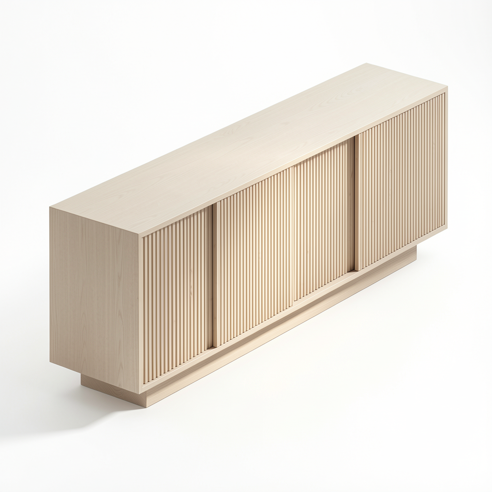 當代刀鋒線條玄關櫃（Minimalist Razor-Edge Sideboard  Credenza）
